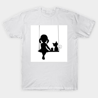 Girl and cat T-Shirt